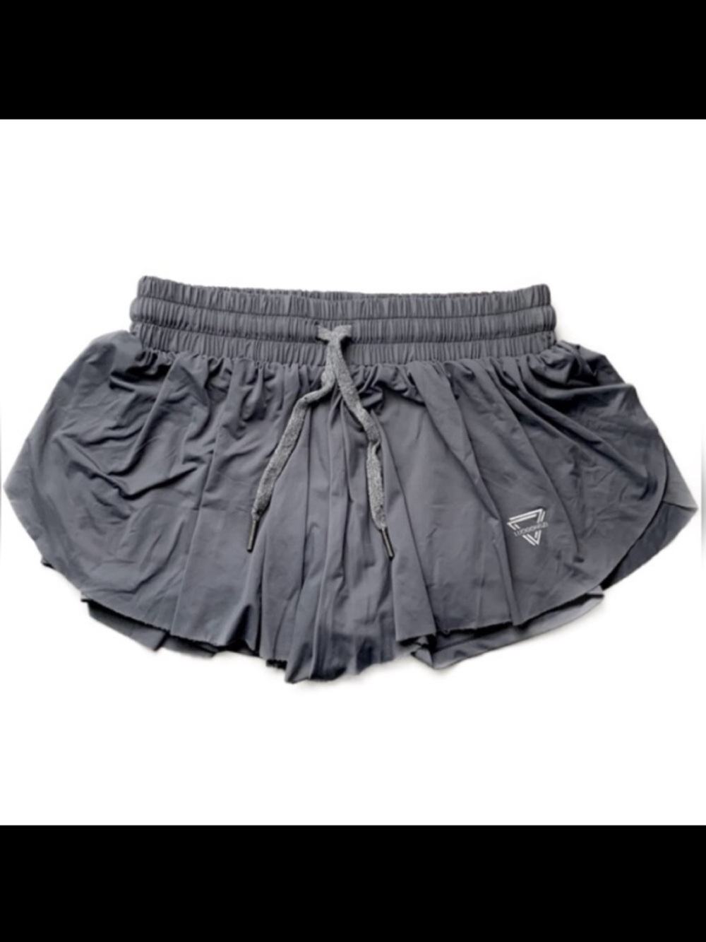 LUOGONGZI 2 in 1 Flowy Butterfly Grey Running Shorts
